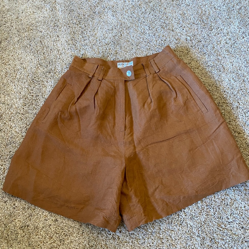 A.L.C. Brown Bermuda Shorts High-Waisted Relaxed Fit